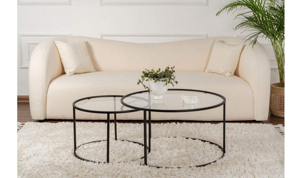 Set masuta de cafea, Tokyo, Negru, 80 x 43 x 80 cm