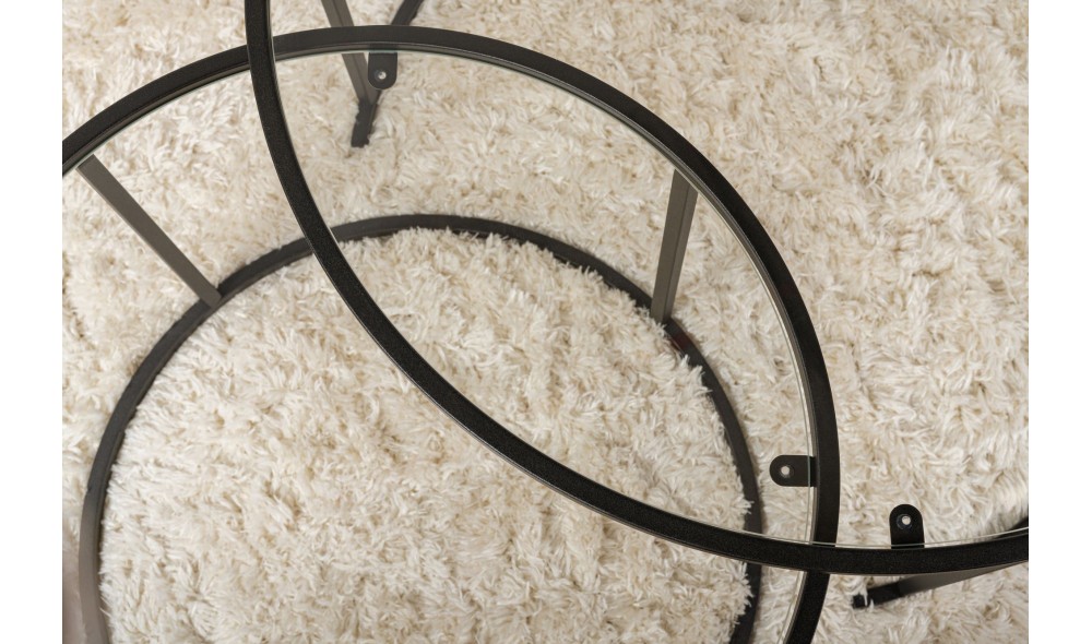 Set masuta de cafea, Tokyo, Negru, 80 x 43 x 80 cm