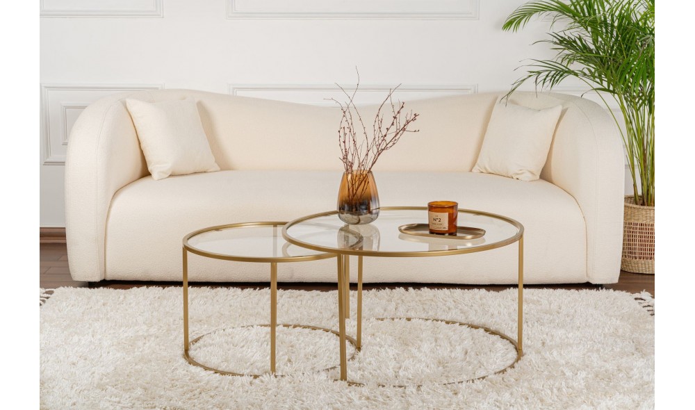 Set masuta de cafea, Tokyo, Aur, 80 x 43 x 80 cm