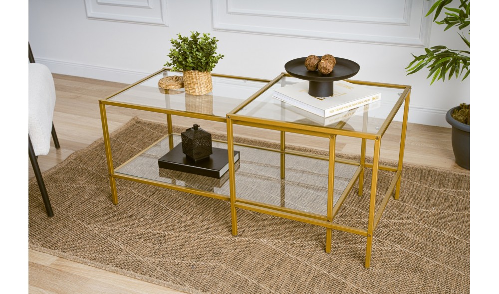 Set masuta de cafea, Sevay, Aur, 90 x 49 x 45 cm