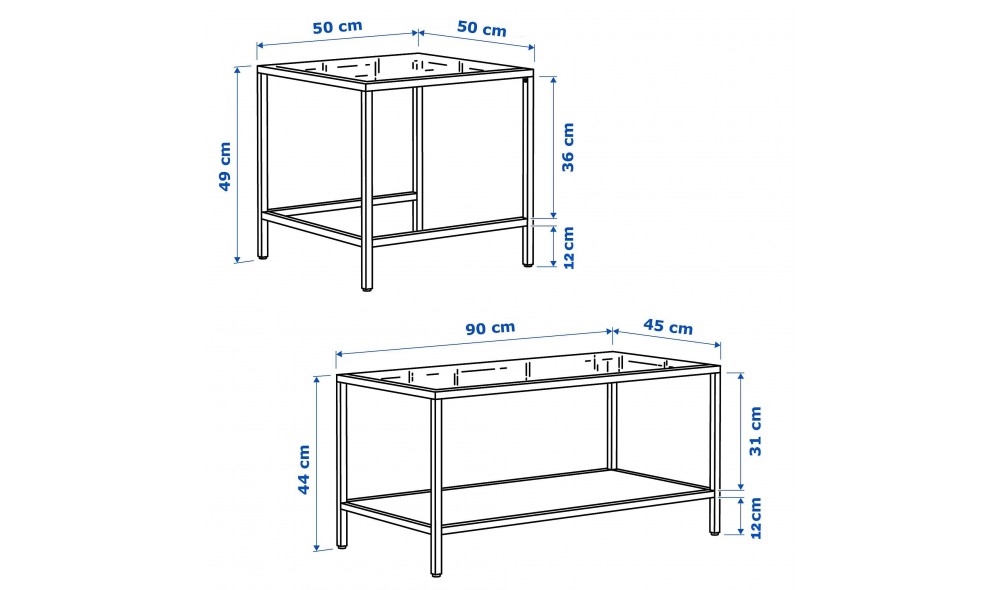 Set masuta de cafea, Sevay, Aur, 90 x 49 x 45 cm