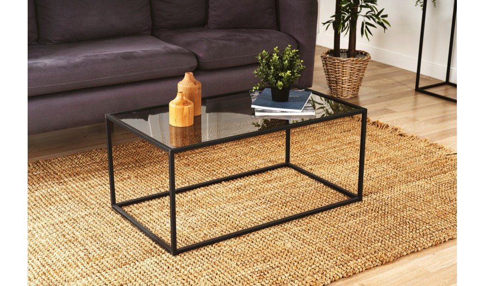 Masuta de cafea, Lizbon, Negru, 90 x 40 x 50 cm