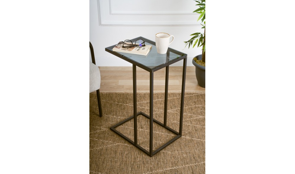 Masa laterala, Alaska C, Negru, 30 x 60 x 40 cm