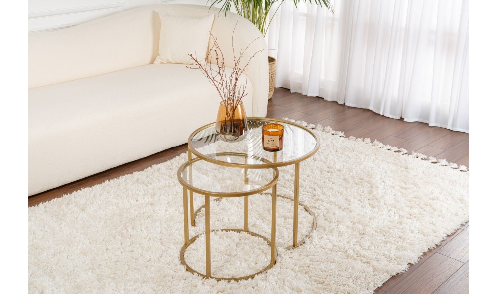 Set masuta de cafea, Tokyo, Aur, 60 x 43 x 60 cm