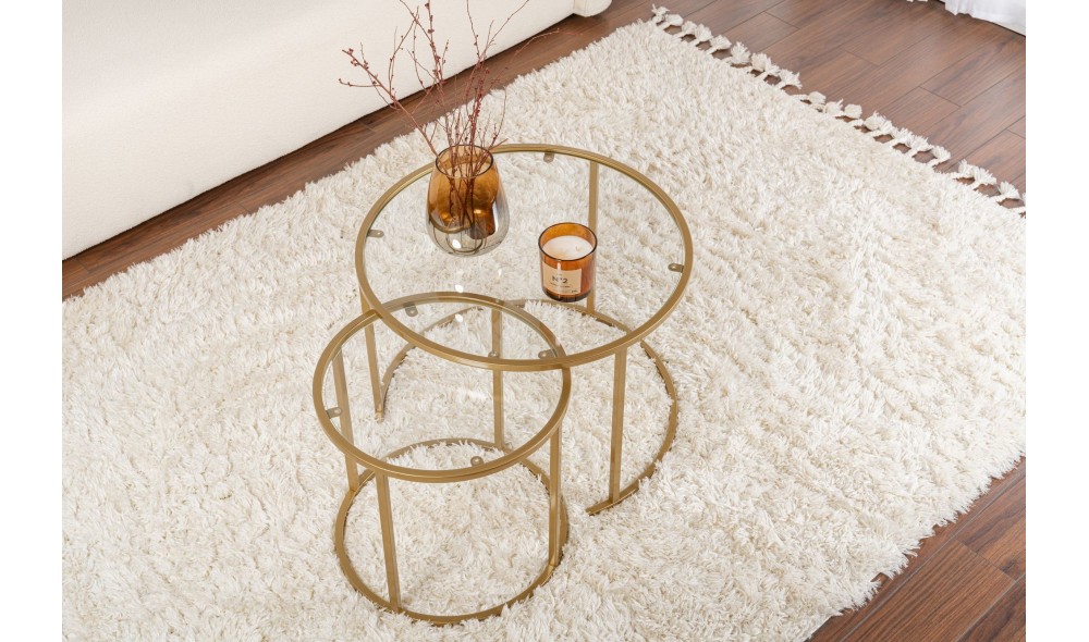 Set masuta de cafea, Tokyo, Aur, 60 x 43 x 60 cm