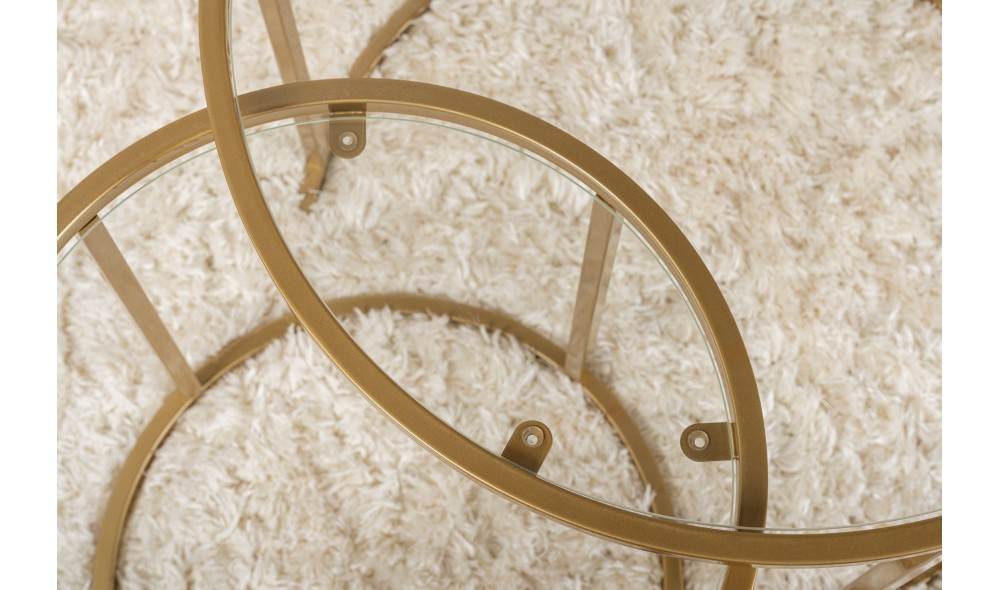 Set masuta de cafea, Tokyo, Aur, 60 x 43 x 60 cm