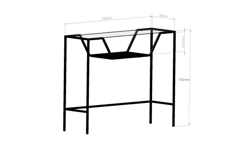 Consola, Lala, Negru, 100 x 76 x 30 cm