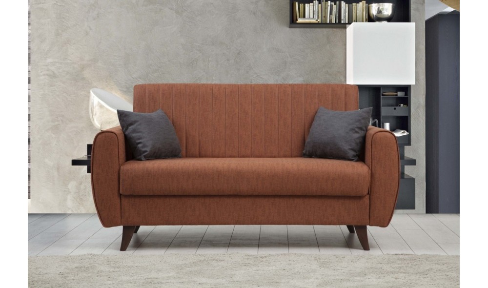 Canapea extensibila cu 2 locuri, Alkon - Tile Red, 158 x 86 x 77 cm