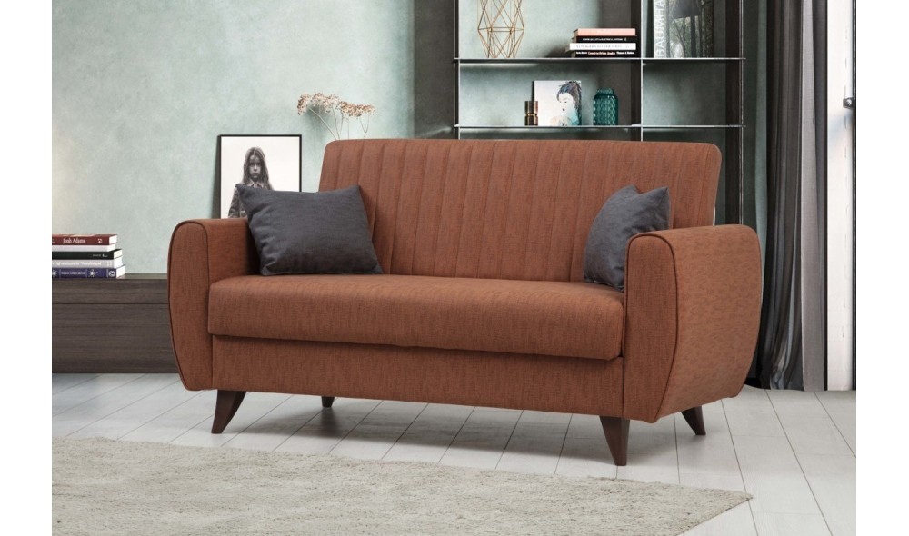 Canapea extensibila cu 2 locuri, Alkon - Tile Red, 158 x 86 x 77 cm