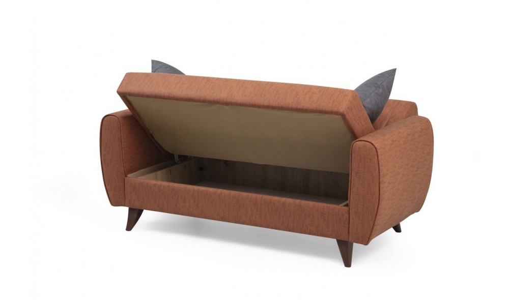 Canapea extensibila cu 2 locuri, Alkon - Tile Red, 158 x 86 x 77 cm