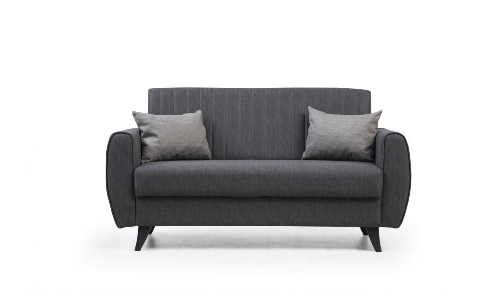 Canapea extensibila cu 2 locuri, Alkon - Gri inchis, 158 x 86 x 77 cm
