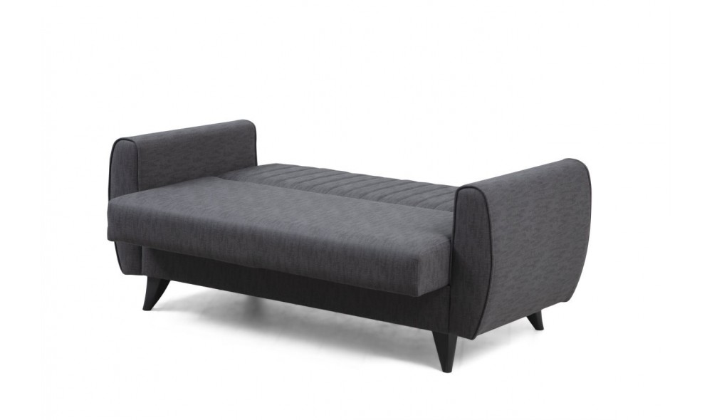 Canapea extensibila cu 2 locuri, Alkon - Gri inchis, 158 x 86 x 77 cm