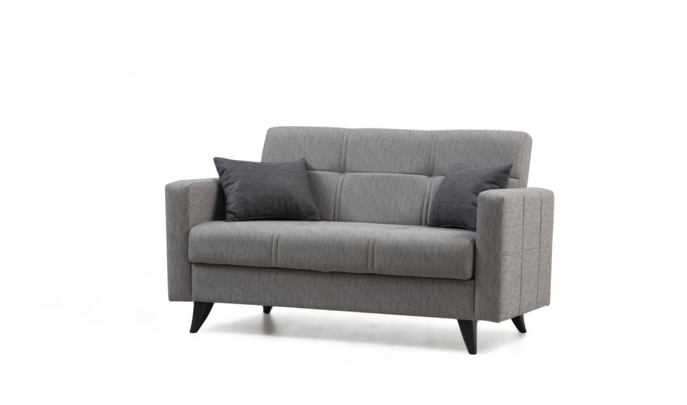 Canapea extensibila cu 2 locuri, Polya - Gri deschis, 151 x 86 x 75 cm