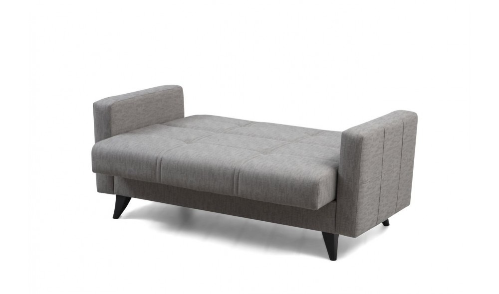 Canapea extensibila cu 2 locuri, Polya - Gri deschis, 151 x 86 x 75 cm