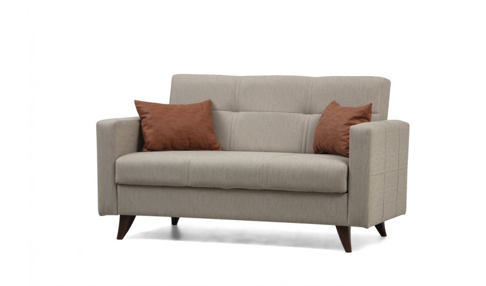 Canapea extensibila cu 2 locuri, Polya - Bej, 151 x 86 x 75 cm