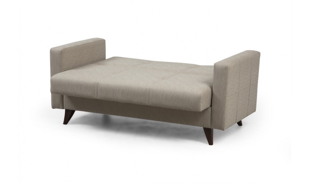Canapea extensibila cu 2 locuri, Polya - Bej, 151 x 86 x 75 cm