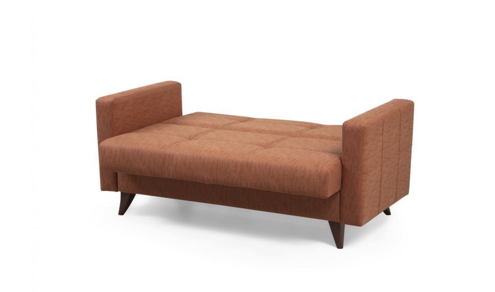 Canapea extensibila cu 2 locuri, Polya - Tigle Red, 151 x 86 x 75 cm