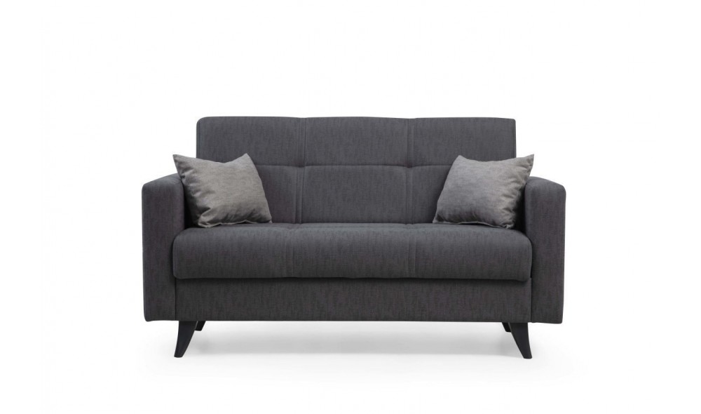 Canapea extensibila cu 2 locuri, Polya - Gri inchis, 151 x 86 x 75 cm