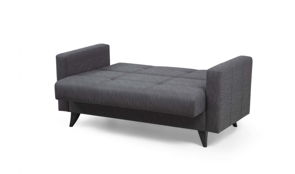 Canapea extensibila cu 2 locuri, Polya - Gri inchis, 151 x 86 x 75 cm