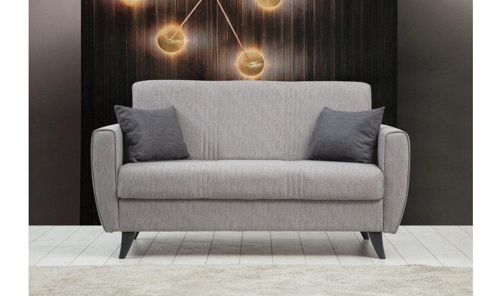 Canapea extensibila cu 2 locuri, Zaden - Gri deschis, 153 x 86 x 77 cm