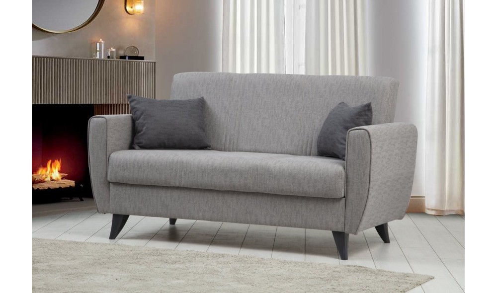 Canapea extensibila cu 2 locuri, Zaden - Gri deschis, 153 x 86 x 77 cm