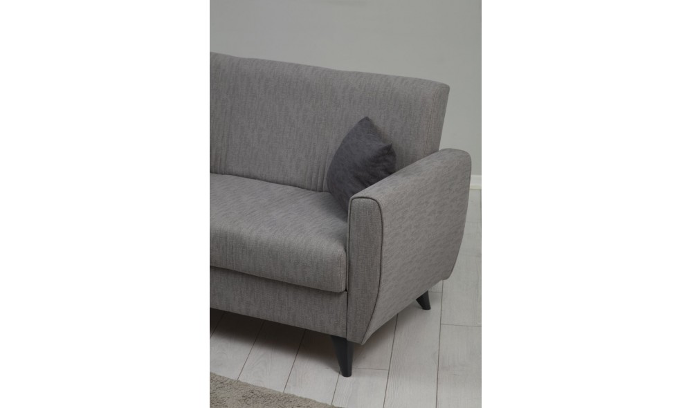 Canapea extensibila cu 2 locuri, Zaden - Gri deschis, 153 x 86 x 77 cm