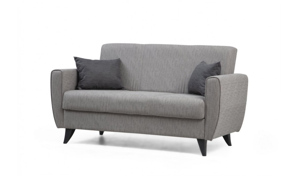 Canapea extensibila cu 2 locuri, Zaden - Gri deschis, 153 x 86 x 77 cm