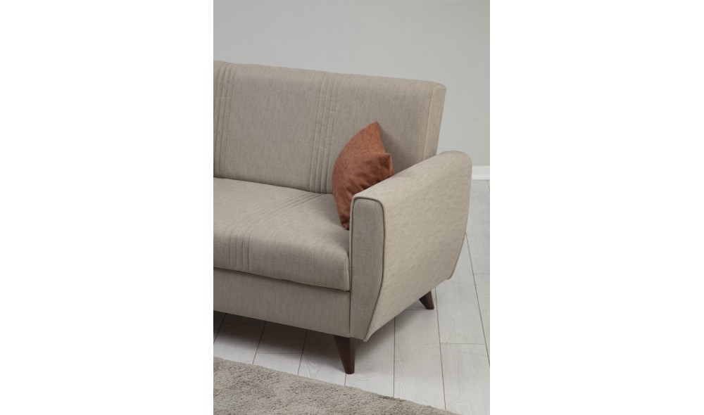 Canapea extensibila cu 2 locuri, Zaden - Bej, 153 x 86 x 77 cm