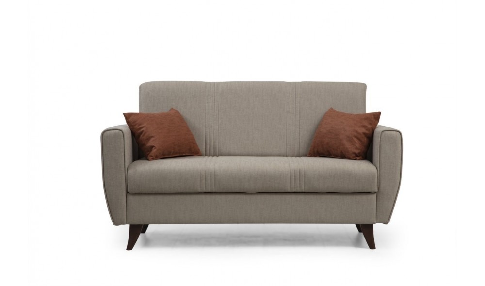 Canapea extensibila cu 2 locuri, Zaden - Bej, 153 x 86 x 77 cm