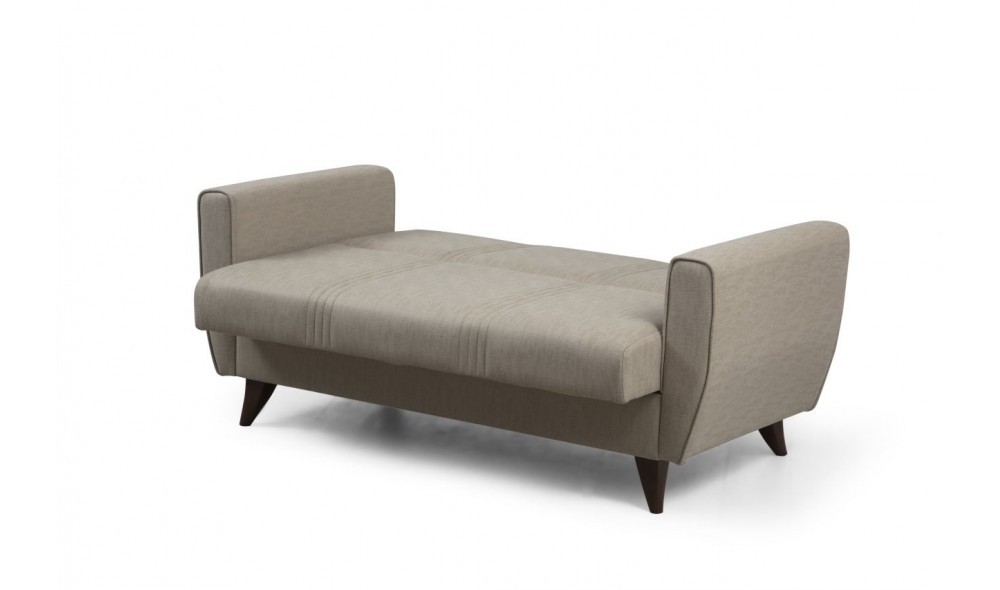 Canapea extensibila cu 2 locuri, Zaden - Bej, 153 x 86 x 77 cm
