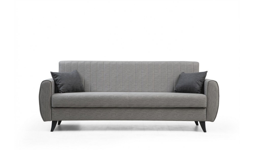 Canapea extensibila cu 3 locuri, Alkon - Gri deschis, 214 x 86 x 77 cm