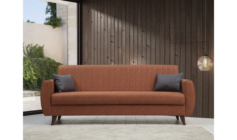 Canapea extensibila cu 3 locuri, Alkon - Tile Red, 214 x 86 x 77 cm