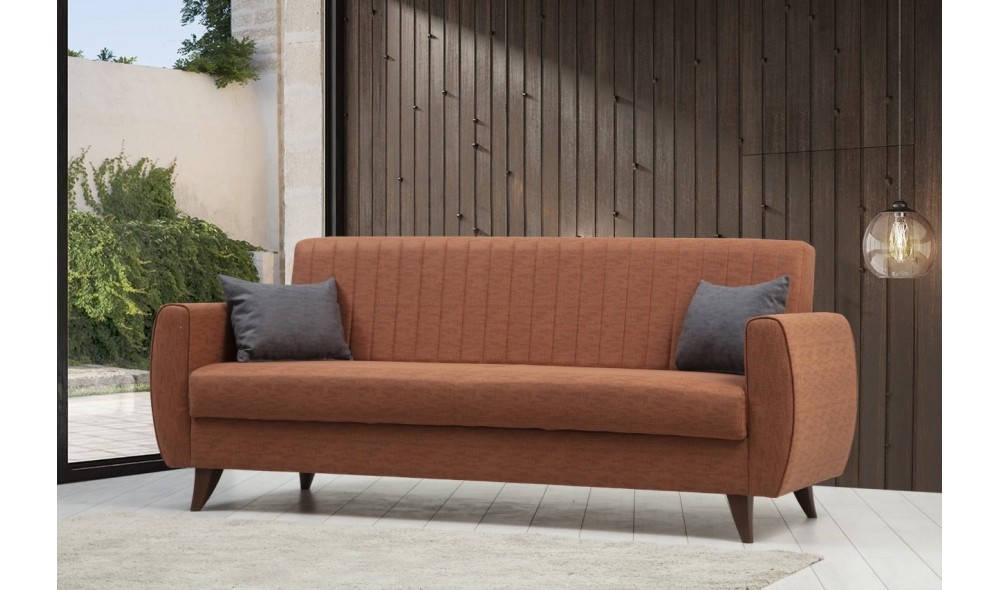 Canapea extensibila cu 3 locuri, Alkon - Tile Red, 214 x 86 x 77 cm