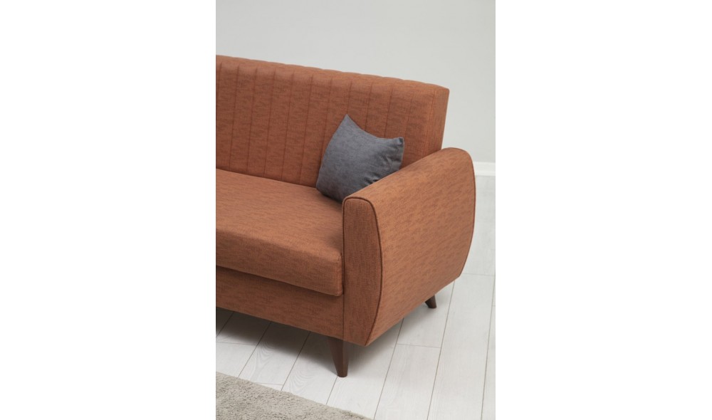 Canapea extensibila cu 3 locuri, Alkon - Tile Red, 214 x 86 x 77 cm