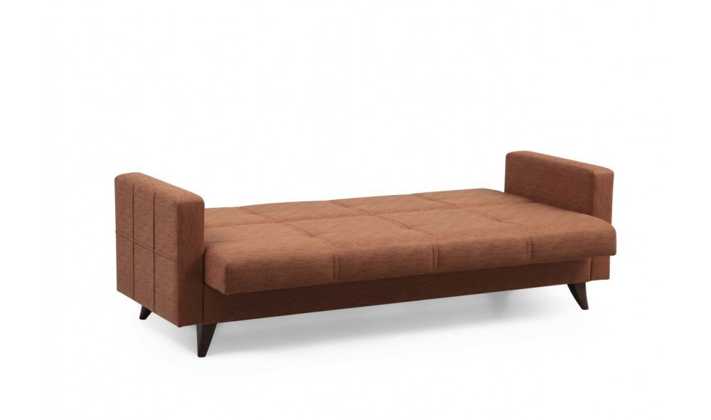 Canapea extensibila cu 3 locuri, Polya - Tigle Red, 205 x 86 x 75 cm