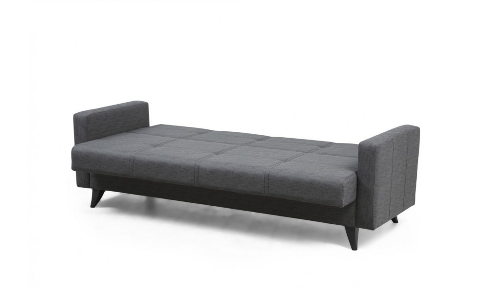 Canapea extensibila cu 3 locuri, Polya - Gri inchis, 205 x 86 x 75 cm