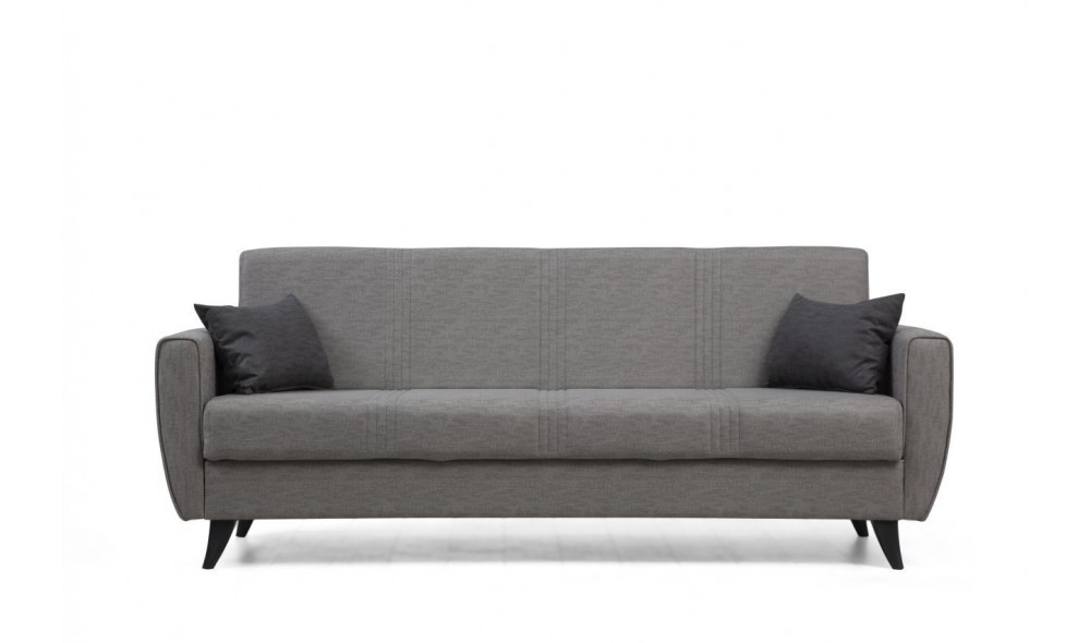 Canapea extensibila cu 3 locuri, Zaden - Gri deschis, 207 x 86 x 77 cm