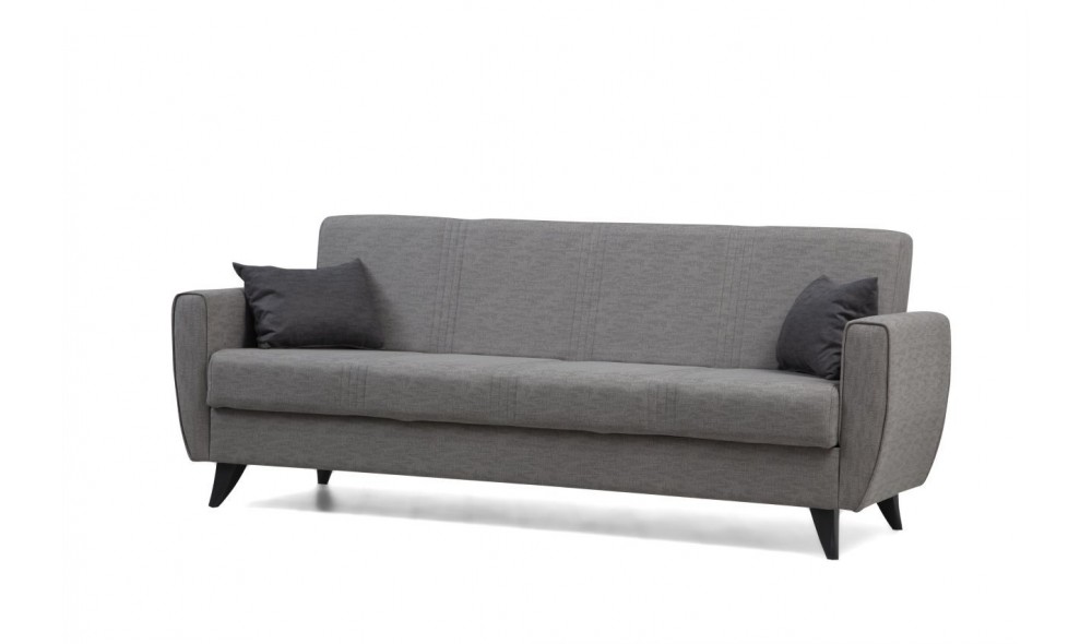 Canapea extensibila cu 3 locuri, Zaden - Gri deschis, 207 x 86 x 77 cm