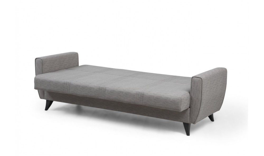 Canapea extensibila cu 3 locuri, Zaden - Gri deschis, 207 x 86 x 77 cm