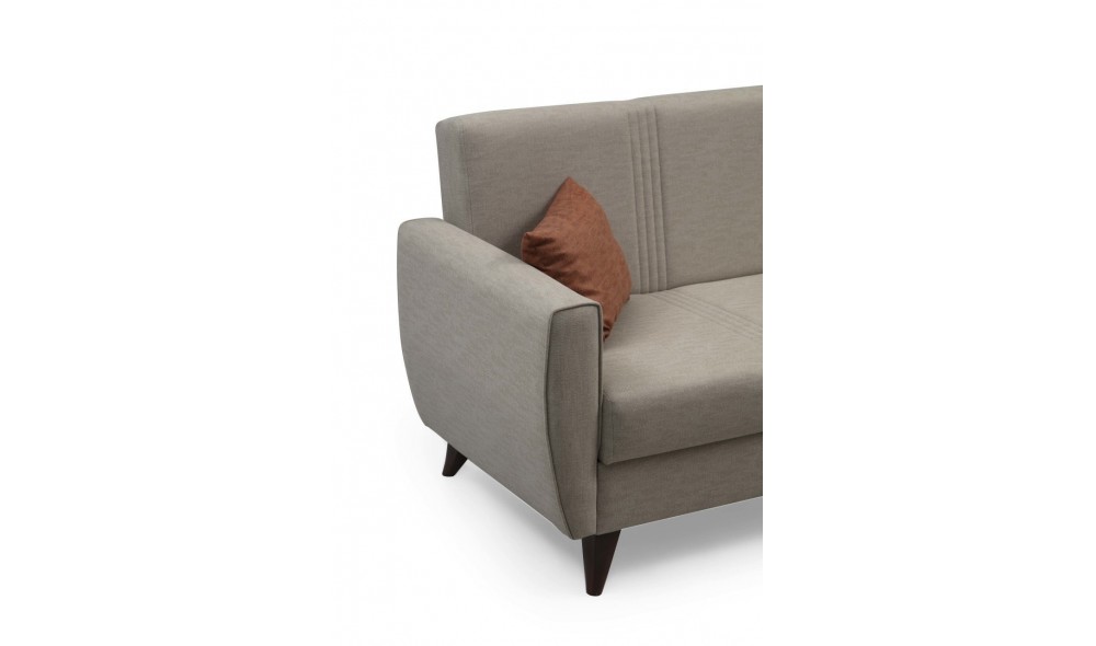 Canapea extensibila cu 3 locuri, Zaden - Bej, 207 x 86 x 77 cm