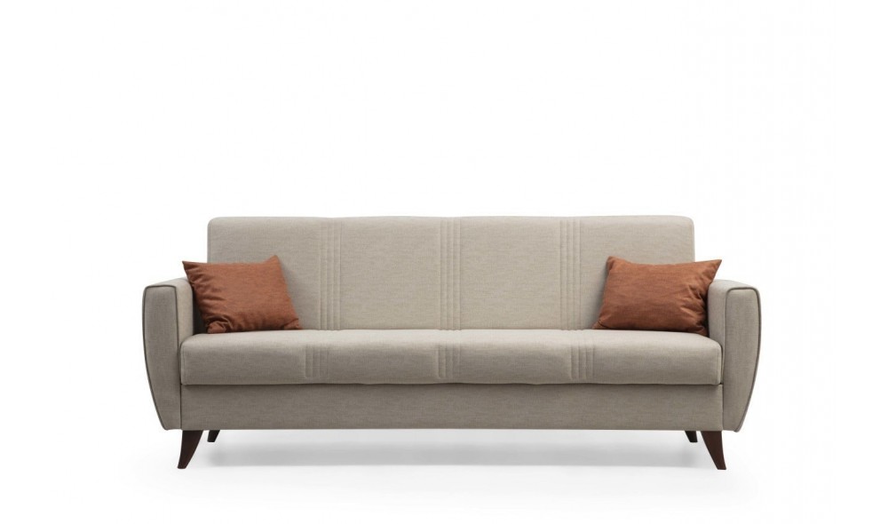 Canapea extensibila cu 3 locuri, Zaden - Bej, 207 x 86 x 77 cm