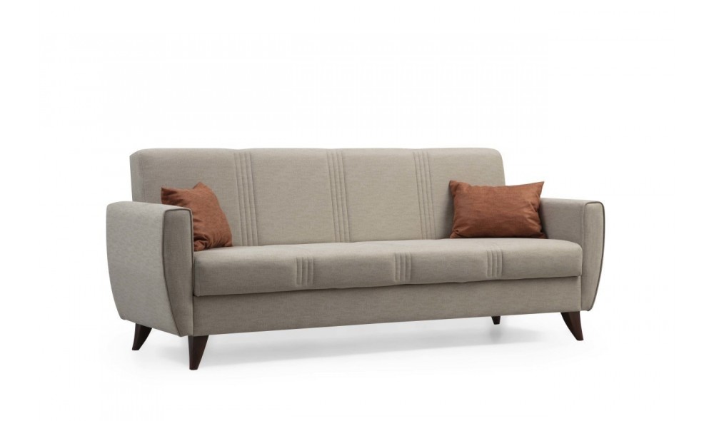 Canapea extensibila cu 3 locuri, Zaden - Bej, 207 x 86 x 77 cm