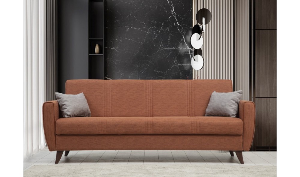 Canapea extensibila cu 3 locuri, Zaden - Tile Red, 207 x 86 x 77 cm