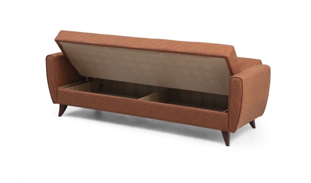 Canapea extensibila cu 3 locuri, Zaden - Tile Red, 207 x 86 x 77 cm