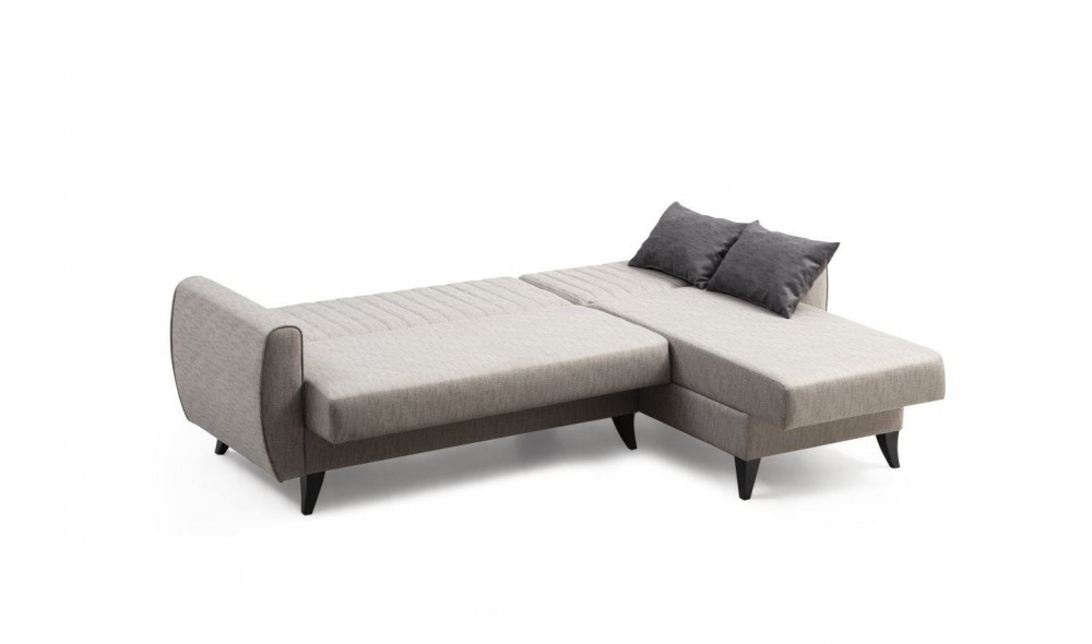 Canapea extensibila de colt, Alkon - Gri deschis, 223 x 86 x 130 cm