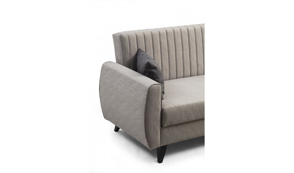 Canapea extensibila de colt, Alkon - Gri deschis, 223 x 86 x 130 cm
