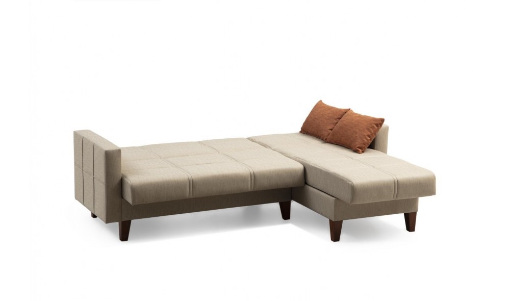 Set canapea, Polya L - Bej, 216 x 86 x 130 cm