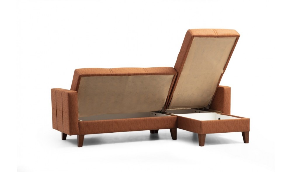 Set canapea, Polya L - Tigle Red, 216 x 86 x 130 cm