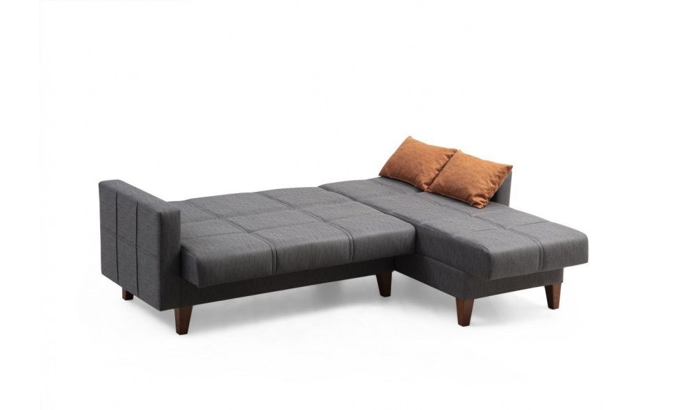 Set canapea, Polya L - Gri inchis, 216 x 86 x 130 cm