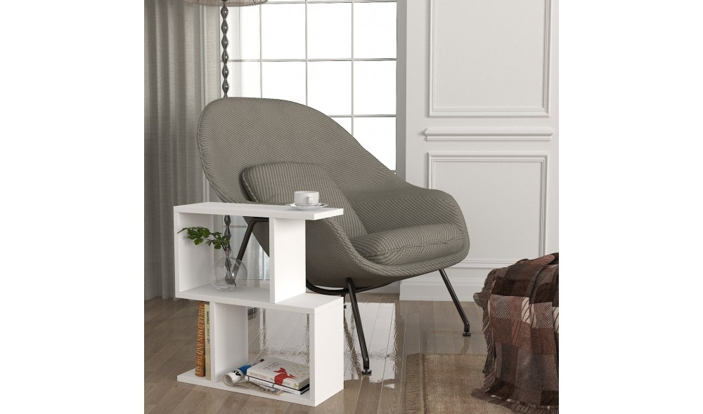 Masa laterala, Karinus, Alb, 50 x 55 x 18 cm